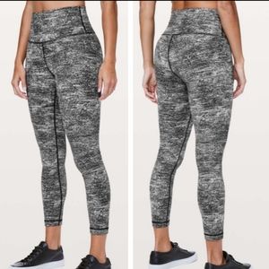 Lululemon Wunder Under Hi-Rise Tight 28" Rush Jacquard Black White Size 6
